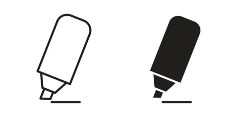 Highlighter icon for website, thin line icons. vector logo design