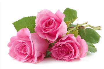 Fototapeta premium Blooming Pink Roses: A Beautiful Floral Arrangement Celebrating Nature's Splendor