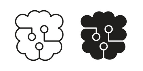 Intelligence icon for website, thin line icons. vector logo design
