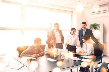 Fototapeta premium Business colleagues working at table in office