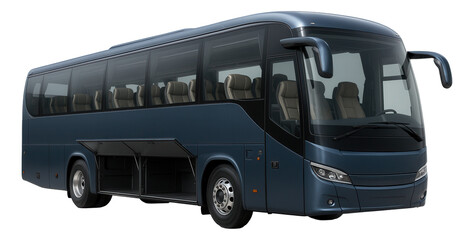 Intercity bus featuring undercarriage luggage space and reclining seats.