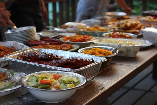 Joyful Summer Cookout Gathering: Delicious Bar-B-Q & Food for Fellowship and Togetherness