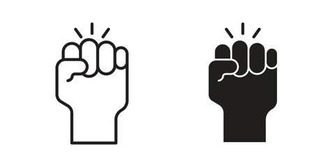 Rebellion icon for website, thin line icons. vector logo design