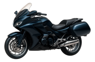 Shaft-driven touring motorcycle with lightweight alloy wheels.