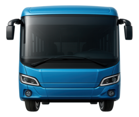 Electric bus featuring hub motors on both front and rear wheels, plus side mirrors.