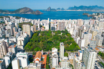 Aerial View of Icarai District in Niteroi City With Saint Benedict Park in the Middle