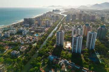 Newly Developed Condominium Buildings in Highly Americanized Barra da Tijuca District in Rio de Janeiro, Brazil