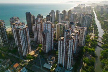 Newly Developed Condominium Buildings in Highly Americanized Barra da Tijuca District in Rio de Janeiro, Brazil