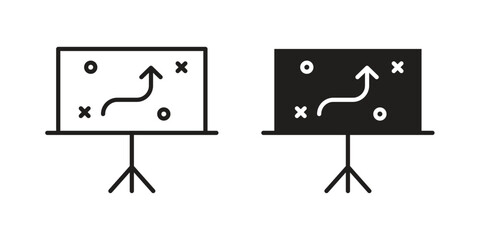 Strategical planning icon for website, thin line icons. vector logo design