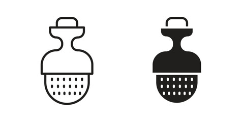 Tea infuser icon for website, thin line icons. vector logo design