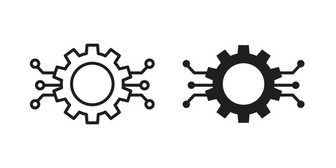 Technology icon for website, thin line icons. vector logo design