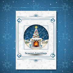 Winter Greeting Card Mockup on Clean Snow Background, Minimal Seasonal Design for Holiday Messages and Branding Presentation