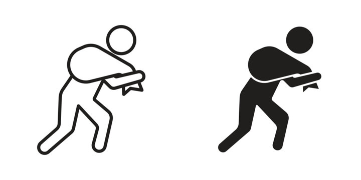 Thief icon for website, thin line icons. vector logo design
