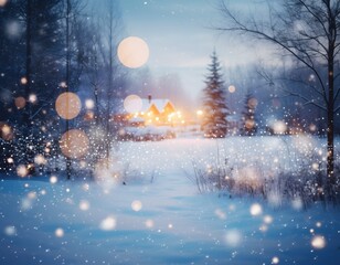 Winter Sparkle Bokeh Overlay with Transparent Effect, Shimmering Light Particles for Festive Seasonal Designs