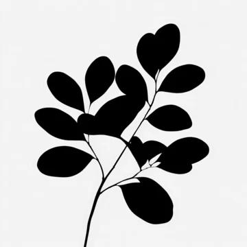 Abstract leaf branch shape in clean minimal style