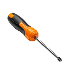 Screwdriver on a Plain Background Ready for Use in Various Tasks Involving Fasteners