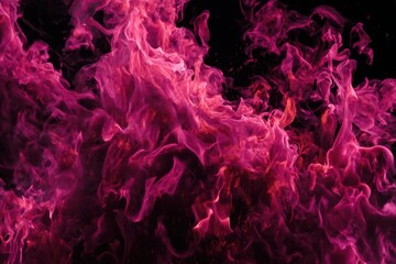 Dynamic Blaze: Vibrant Pink and Black Fire with Textured Flames