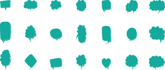 Speech Bubbles set. Speech bubble balloon shapes collection. Set of speech bubble in a flat design.