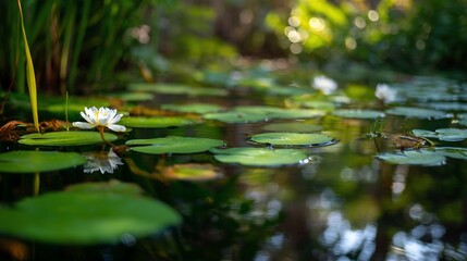 Tranquil water lily pond