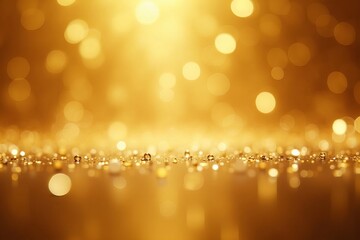 Luxurious and elegant close-up shot of sparkling gold bokeh background, ideal for enhancing glamour in photography projects.