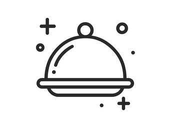 Obraz premium Abstract decorative food service cloche icon for catering and room service concepts