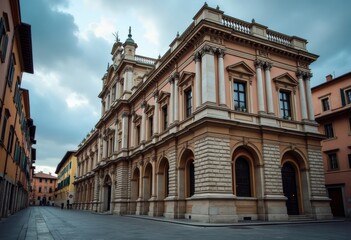 Obraz premium Renaissance Palazzo with Distinct Rusticated Stone Base and Lavish Decorative Elements