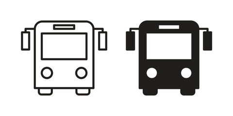 Bus icons. Minimal logo design element, vector illustration.