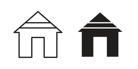 Cabin icons. Minimal logo design element, vector illustration.
