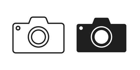 Camera icons. Minimal logo design element, vector illustration.