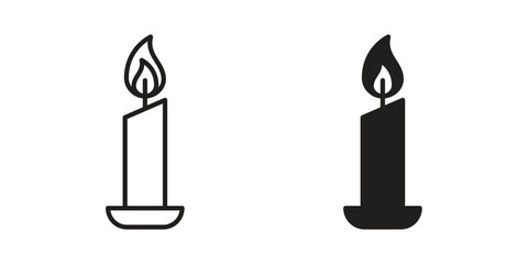 Candle icons. Minimal logo design element, vector illustration.