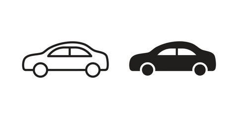 Car icons. Minimal logo design element, vector illustration.