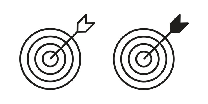 Bulls eye icons. Minimal logo design element, vector illustration.