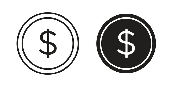 Cash icons. Minimal logo design element, vector illustration.