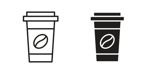 Coffee icons. Minimal logo design element, vector illustration.