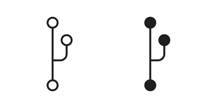 Code branch icons. Minimal logo design element, vector illustration.