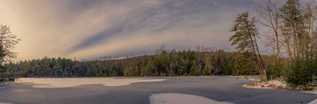 Ice on the Water in Winter