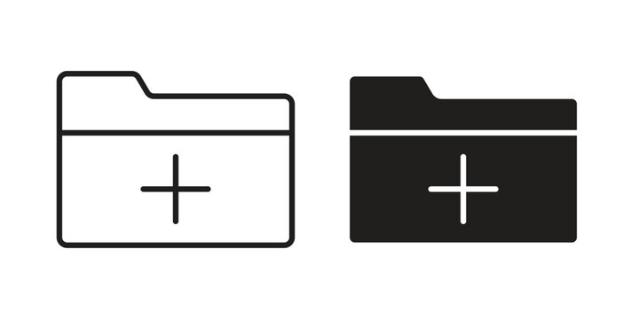 Create folder icons. Minimal logo design element, vector illustration.