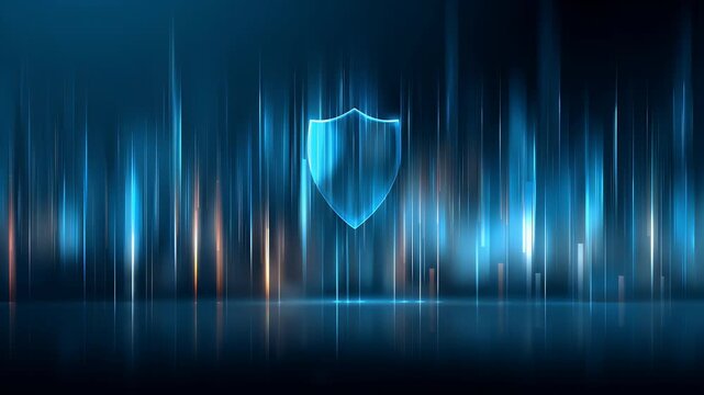 Digitale Sicherheitskonzepte mit abstrakten Datenstr&ouml;men und Schutzsymbolen