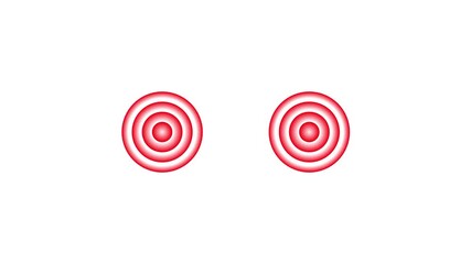 Dual concentric circle indicator animation on white background, minimal target markers with soft depth for UI systems, interface feedback and abstract technology visuals - Powered by Adobe