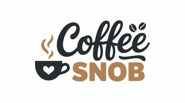 Coffee Snob logo with heart cup and coffee beans