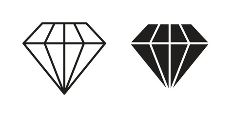 Fototapeta premium Diamond icons. Minimal logo design element, vector illustration.