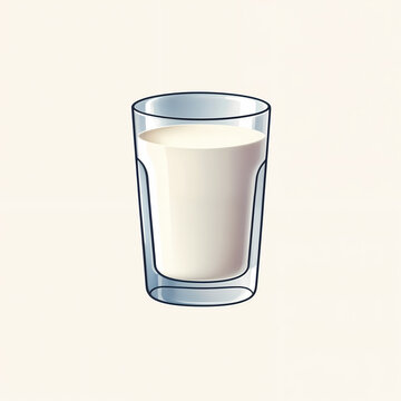 Glass of milk illustration isolated on white