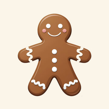 Gingerbread man Christmas cookie icon isolated on white