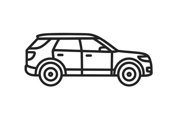Minimalist outline of a car on a gradient background