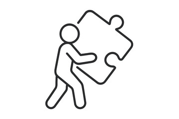 Person holding a puzzle piece, concept of solution