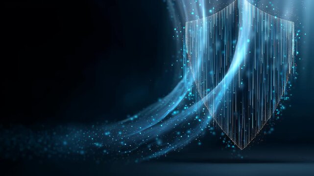 Digitale Sicherheitskonzepte mit abstrakten Datenstr&ouml;men und Schutzsymbolen