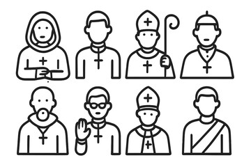 Religious figures icon set