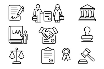 Fototapeta premium Set of Law and Justice Icons