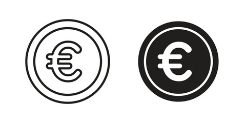 Euro icons. Minimal logo design element, vector illustration.