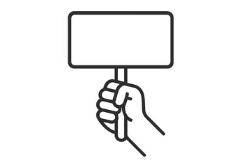 Hand holding a blank protest sign